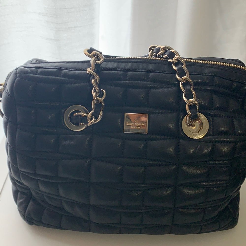 Kaye Spade Black Quitted Leather Handbag